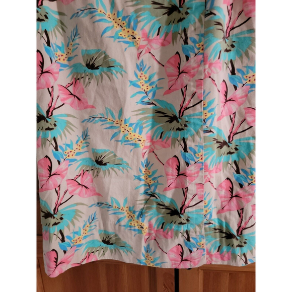 Hawaiian print long wrap skirt  12 tropical floral print 100% cotton AMI - Picture 3 of 5